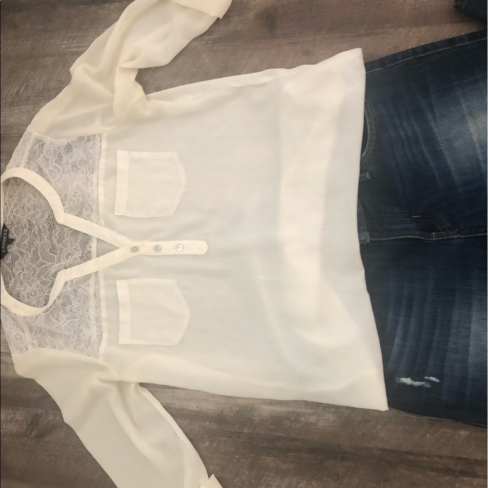 Express Ivory Portofino Blouse